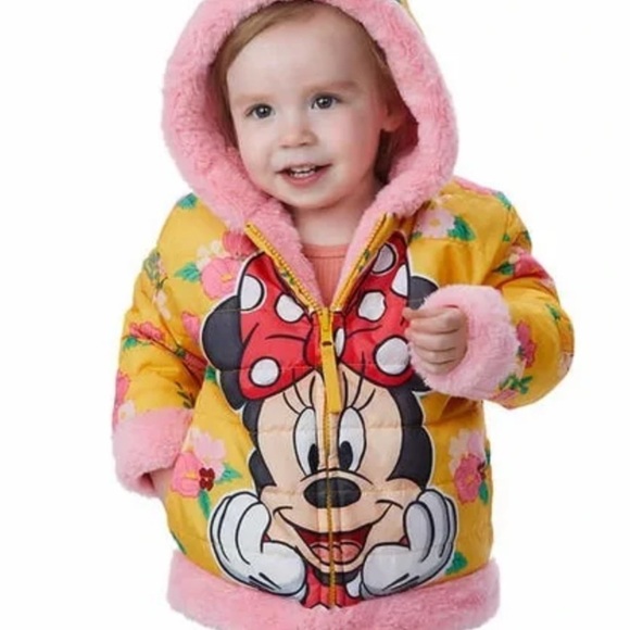 Disney Floral Minnie Mouse Reversible Puffer Jacket - Picture 2 of 15